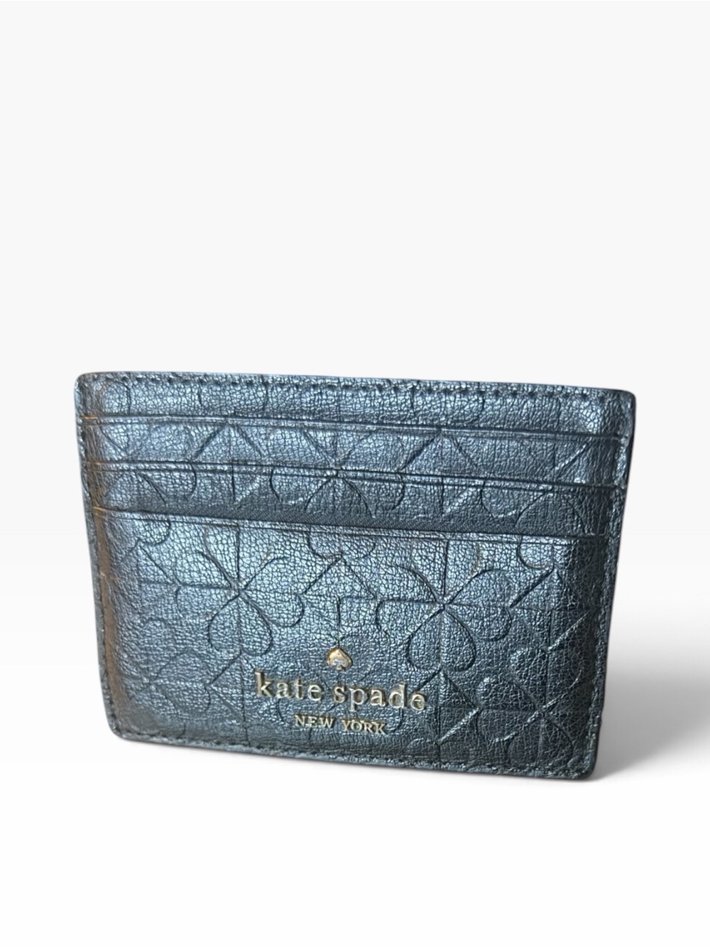 kate spade Black Embossed Leather Card Holder